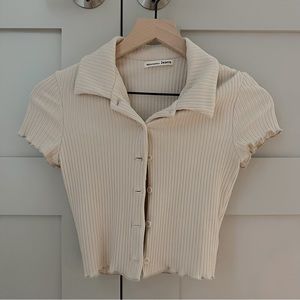 Reformation Cropped Knit Polo